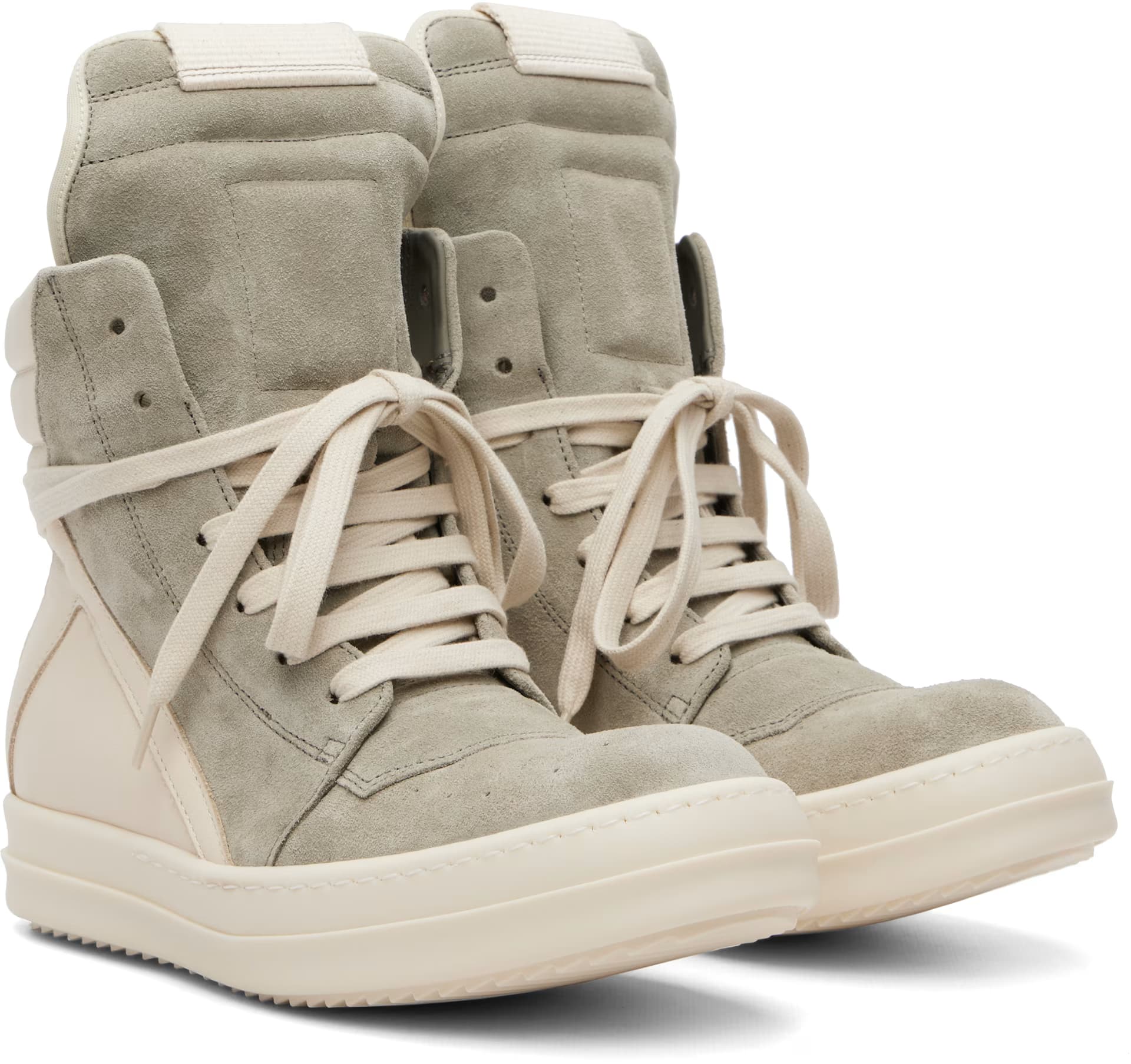 Off-White & Taupe Tower Geobasket Sneakers 4