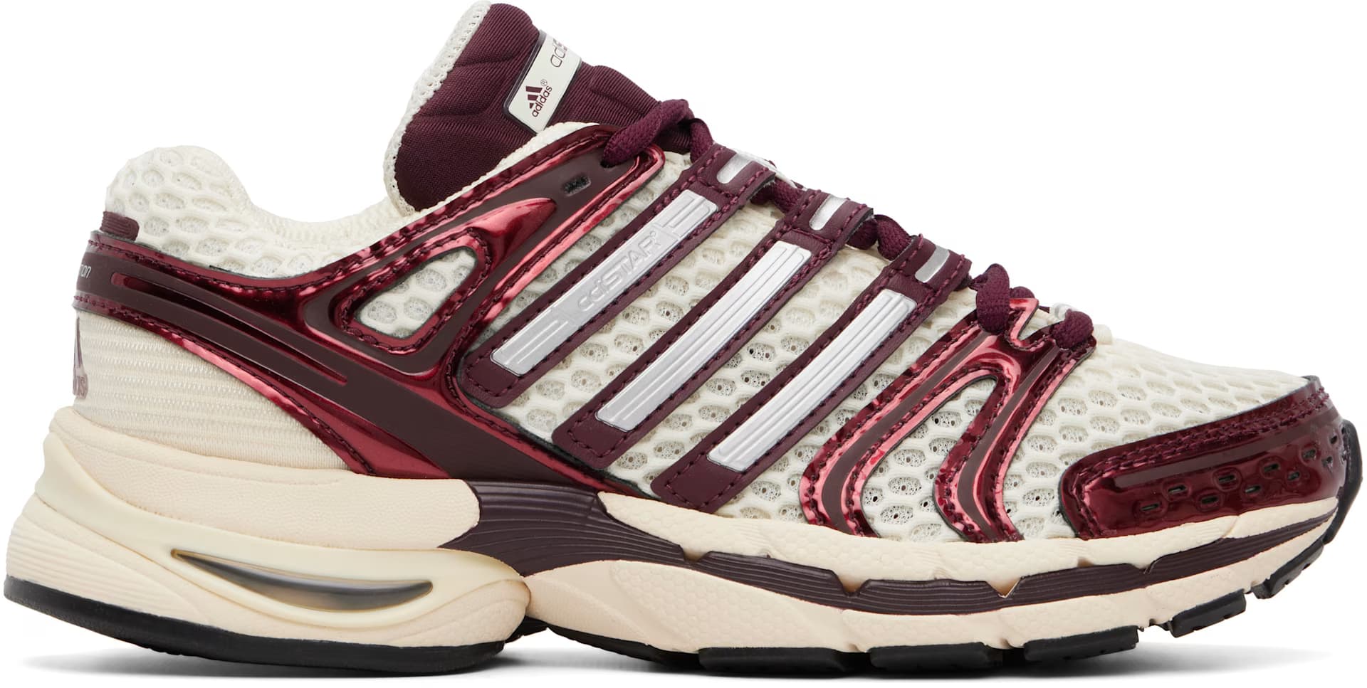 White & Burgundy Adistar Control 5 Sneakers by Adidas