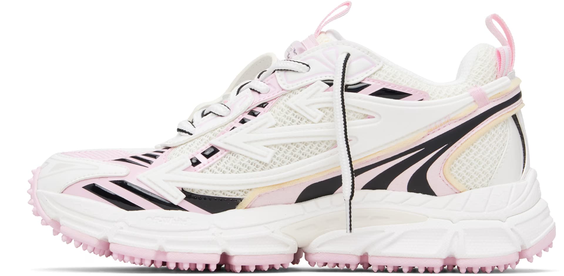 White & Pink 'Be Right Back' Sneakers 3