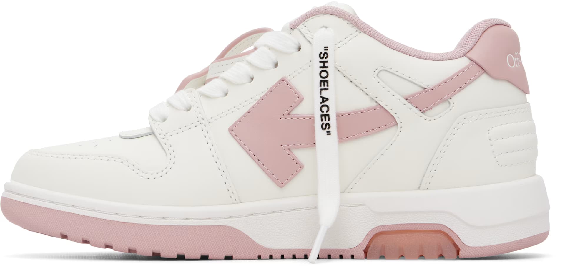 White 'Out Of Office' Calf Leather Sneakers 3