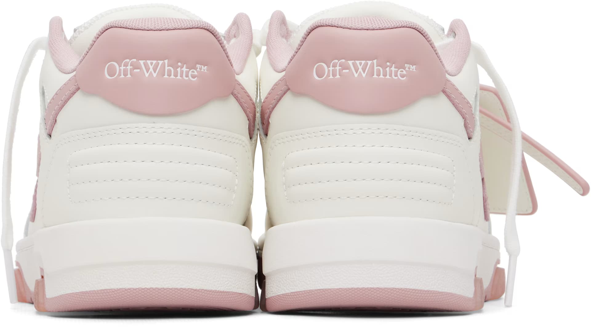 White 'Out Of Office' Calf Leather Sneakers 2