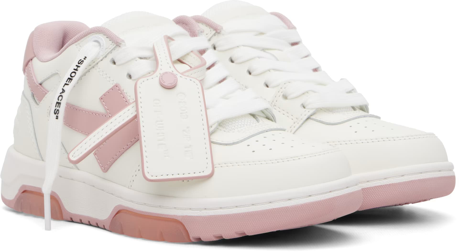 White 'Out Of Office' Calf Leather Sneakers 4