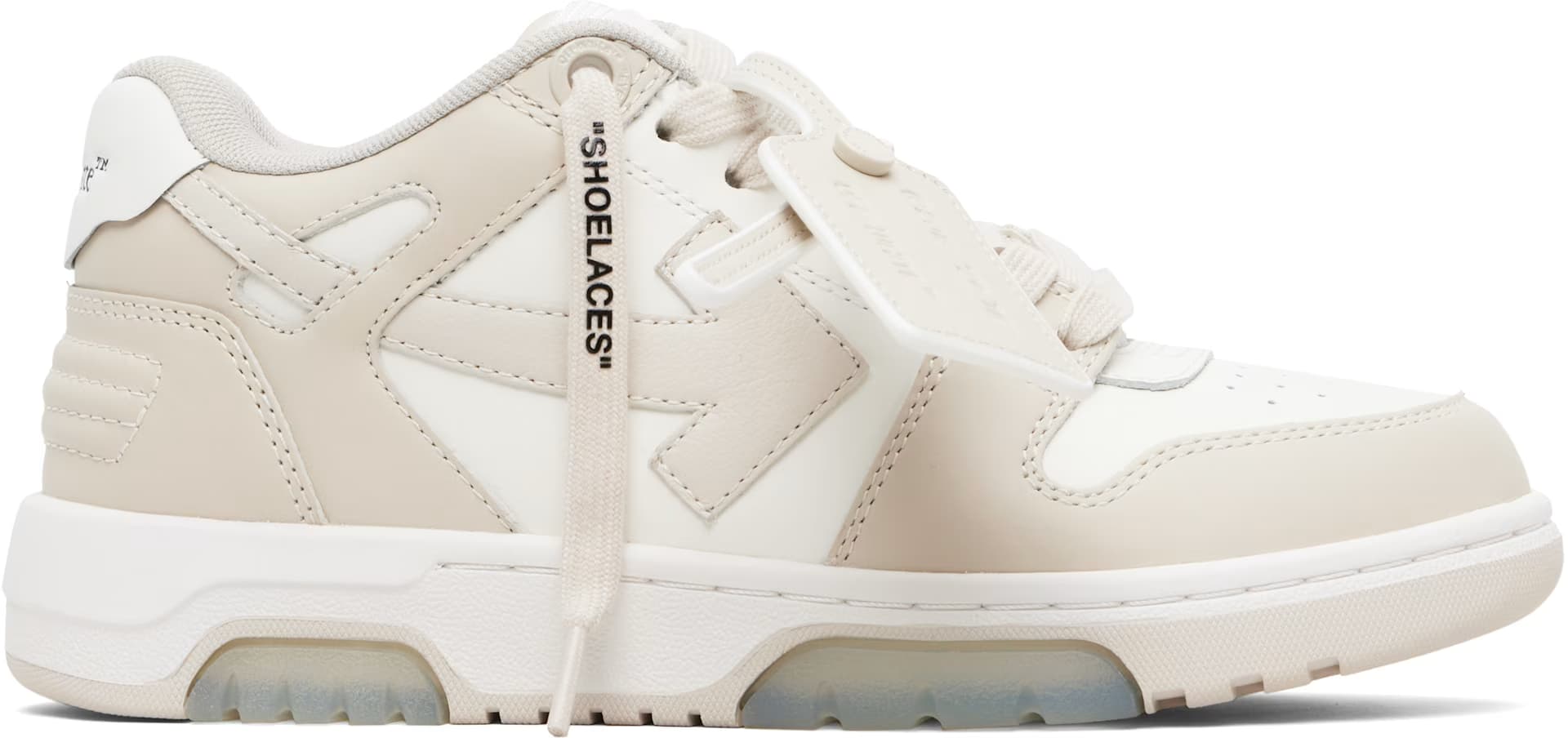 White & Beige Out Of Office Sneakers by Off-White