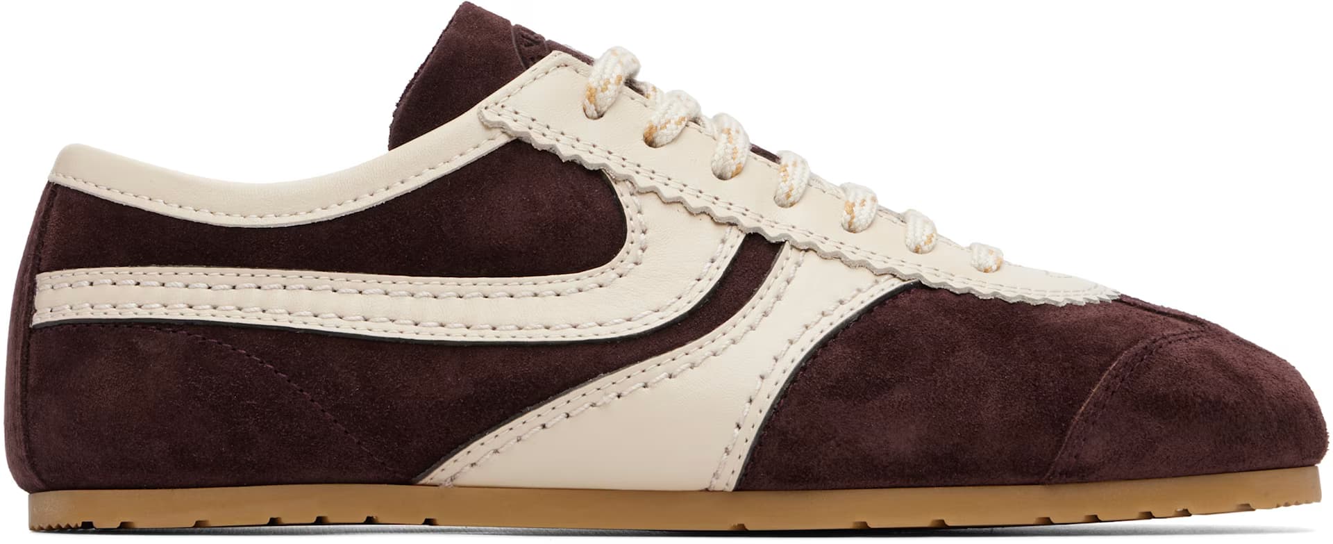 Burgundy Suede Sneakers by Dries Van Noten