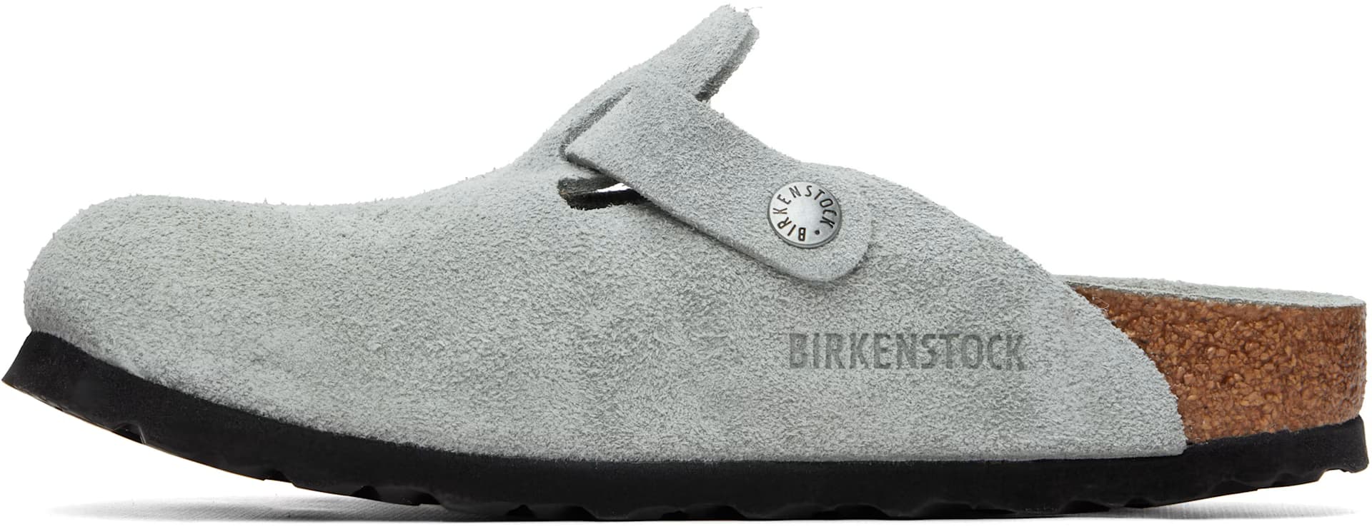 Gray Narrow Boston Soft Footbed Suede Leather Loafers 3