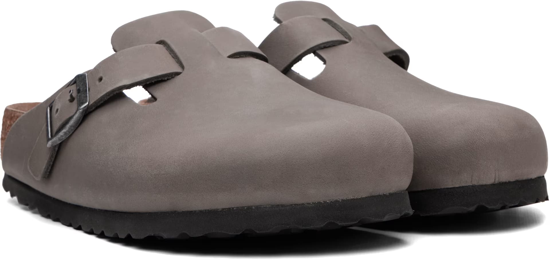 Gray Regular Boston Soft Footbed Oiled Leather Loafers 4