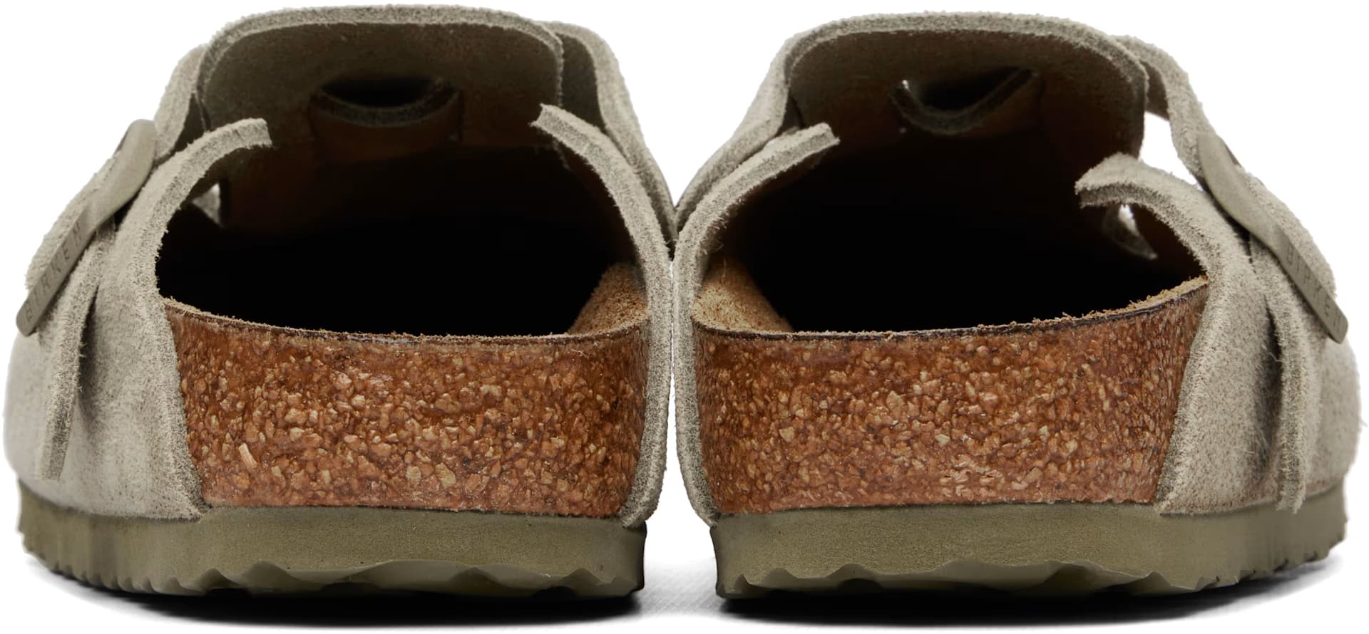 Khaki Narrow Boston Suede Leather Loafers 2