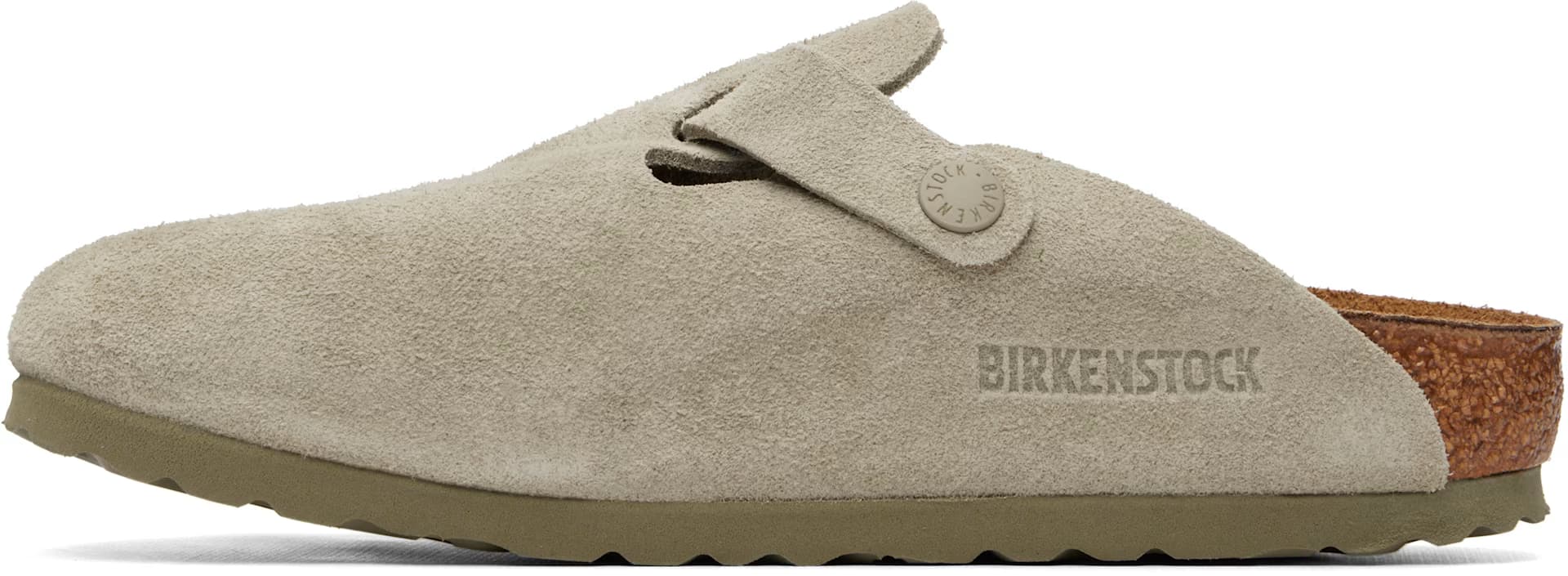 Khaki Narrow Boston Suede Leather Loafers 3