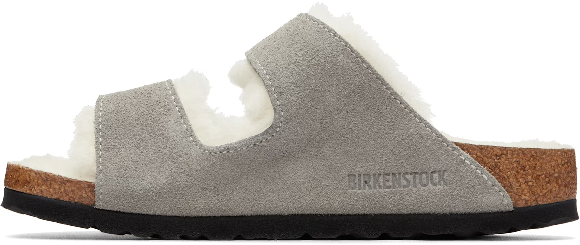Gray Narrow Arizona Shearling Sandals 3