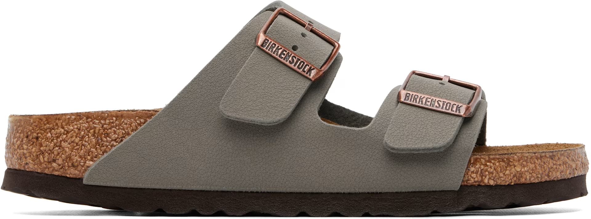 Gray Regular Arizona Birkibuc Sandals by Birkenstock
