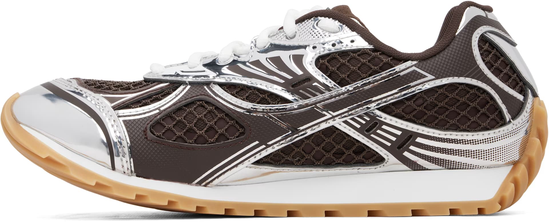Brown & Silver Orbit Sneakers 3
