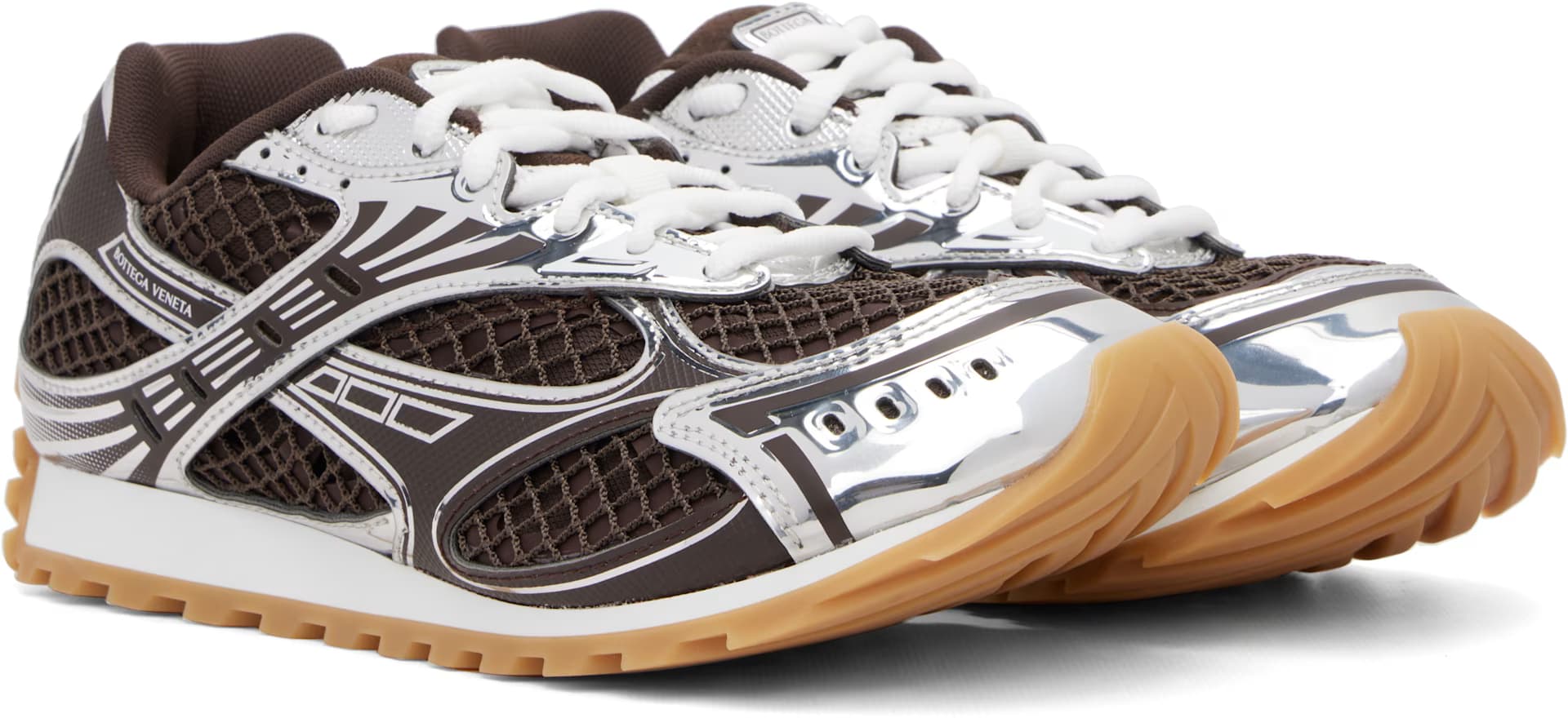 Brown & Silver Orbit Sneakers 4