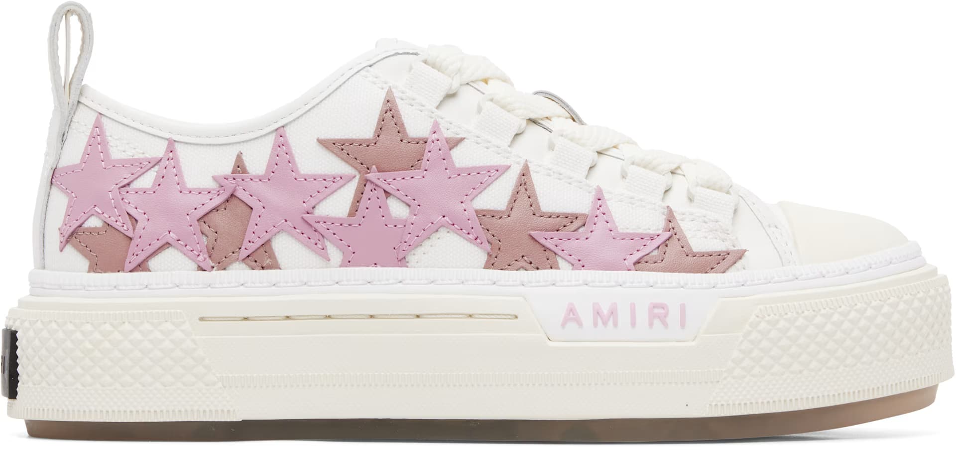 White & Pink Stars Court Low Sneakers by Amiri