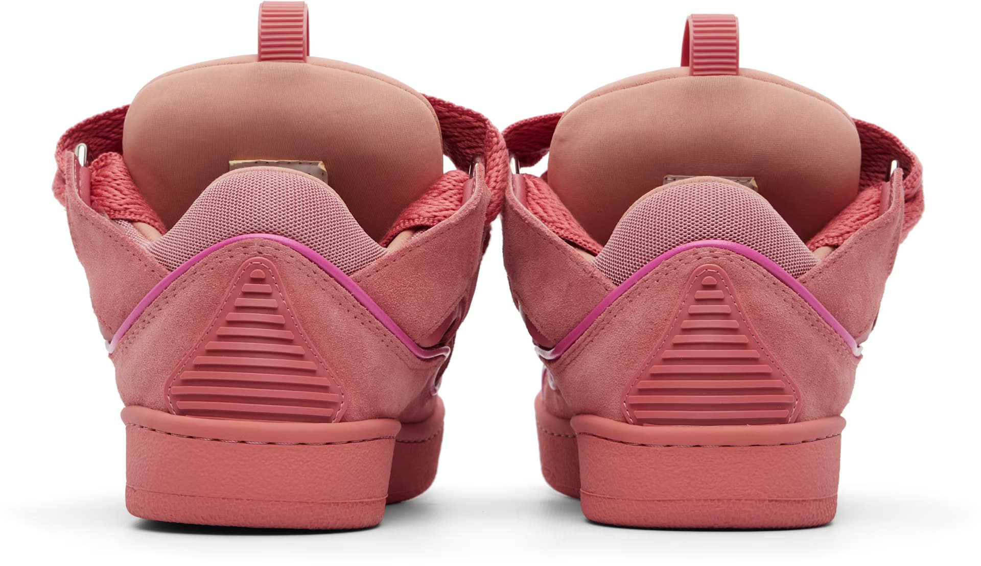 Pink Monochrome Suede Curb Sneakers 2