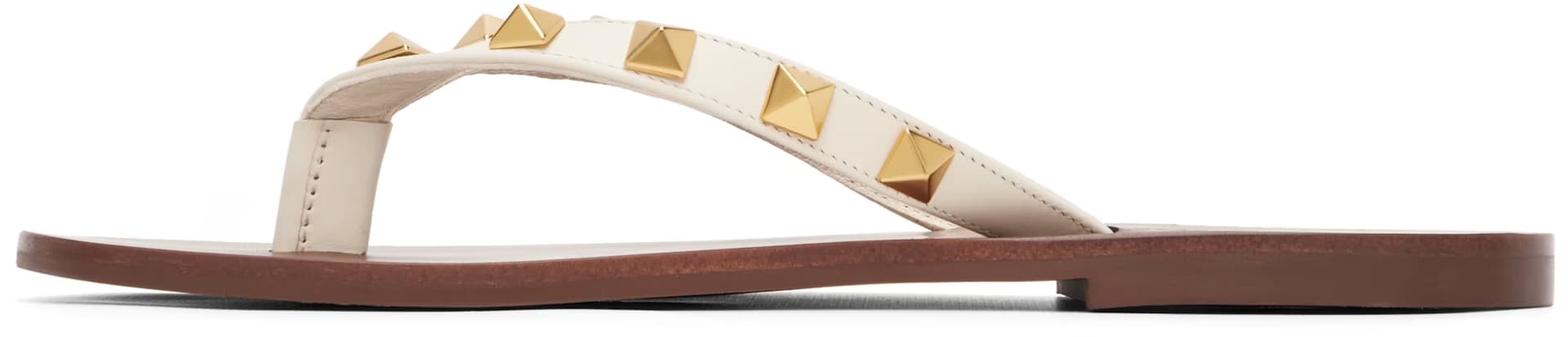 Off-White Rockstud Calfskin Thong Sandals 3