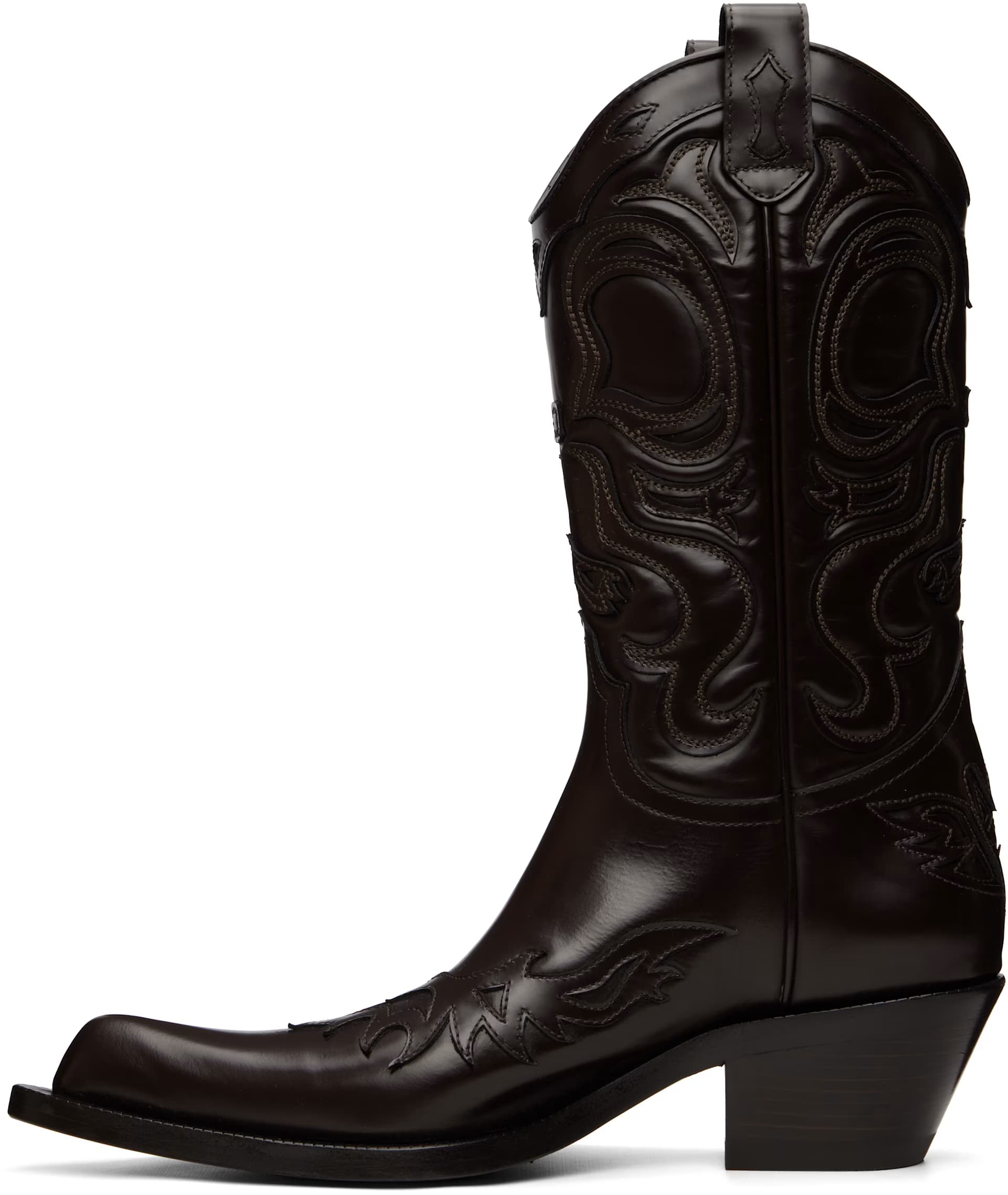 Brown Pointy Leather Cowboy Boots 3