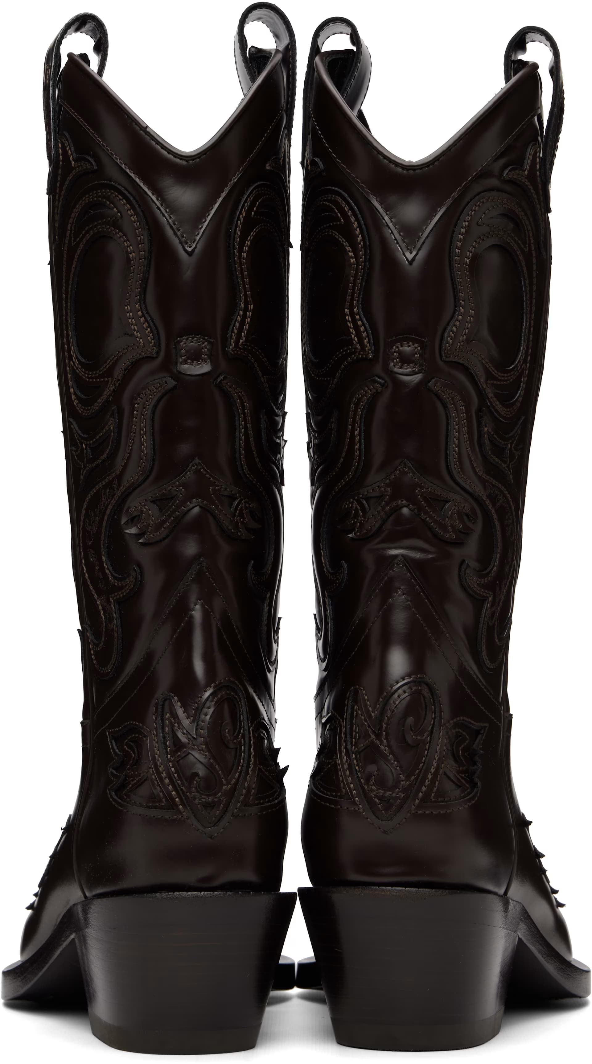 Brown Pointy Leather Cowboy Boots 2