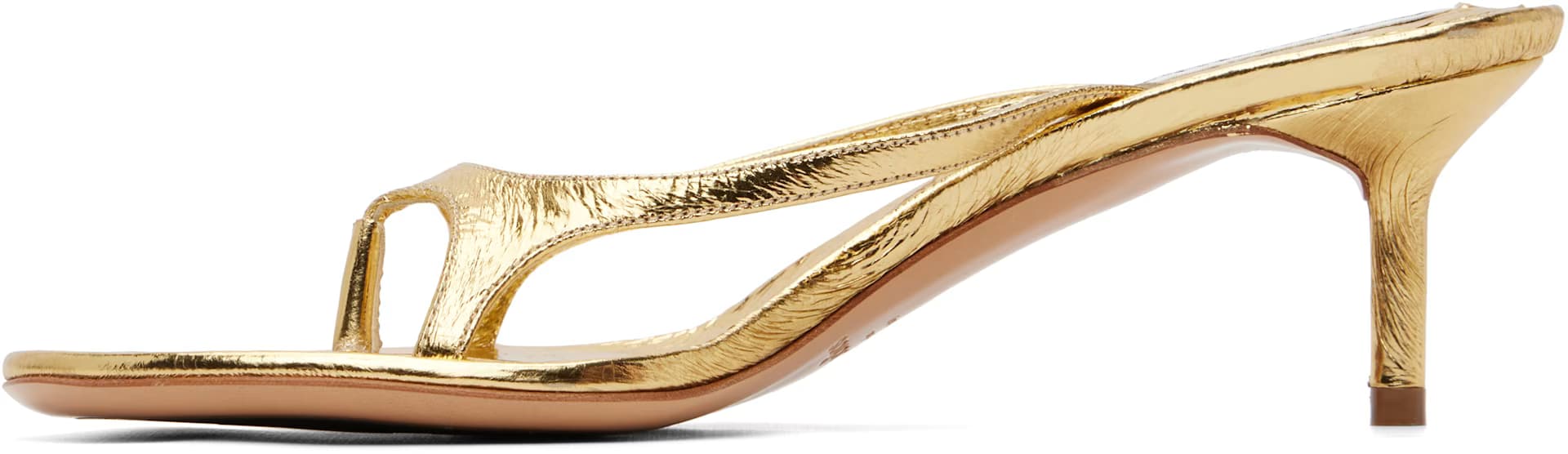 Gold Kitten Heeled Sandals 3