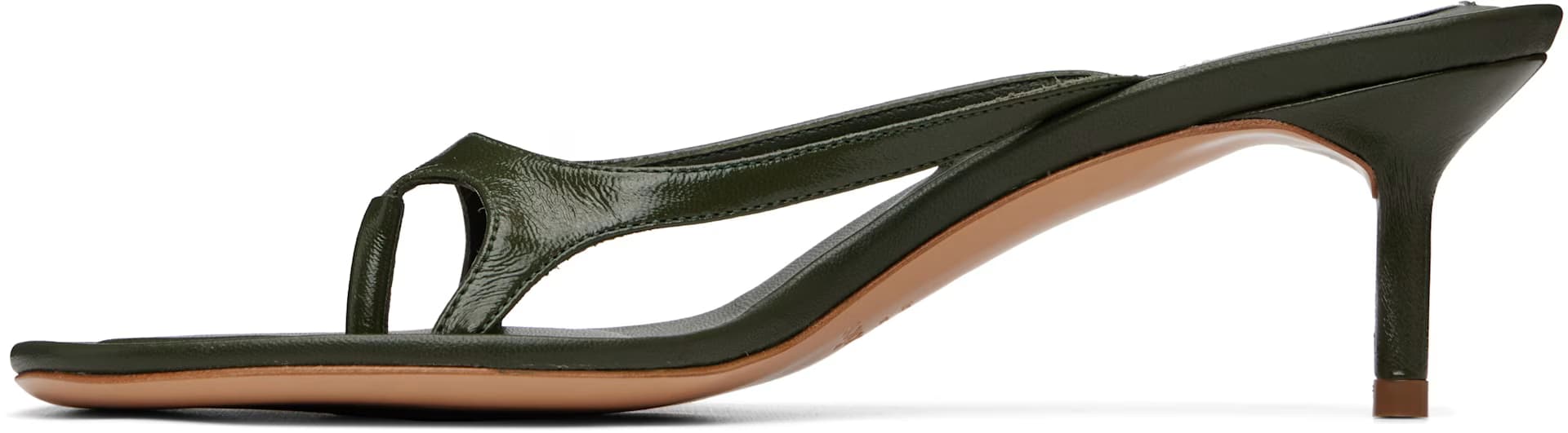 Khaki Kitten Heeled Sandals 3