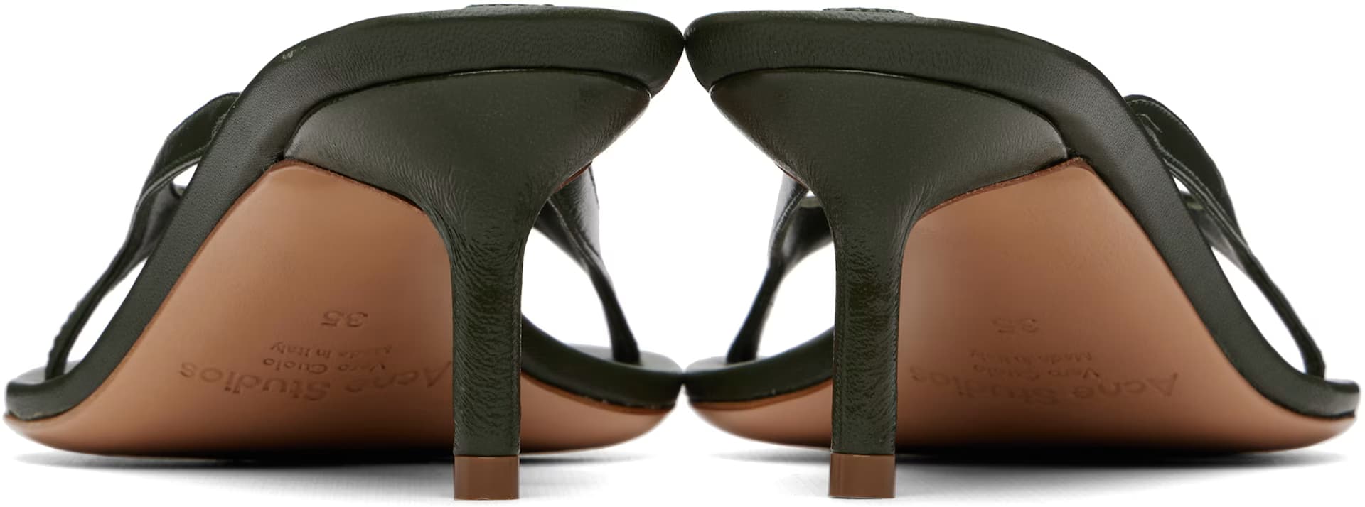 Khaki Kitten Heeled Sandals 2