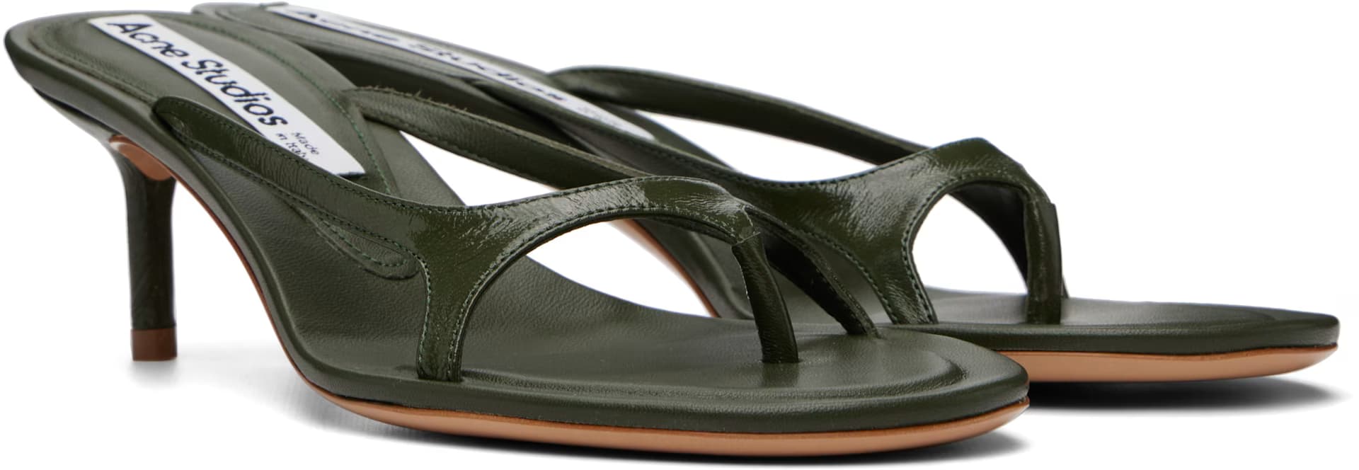 Khaki Kitten Heeled Sandals 4