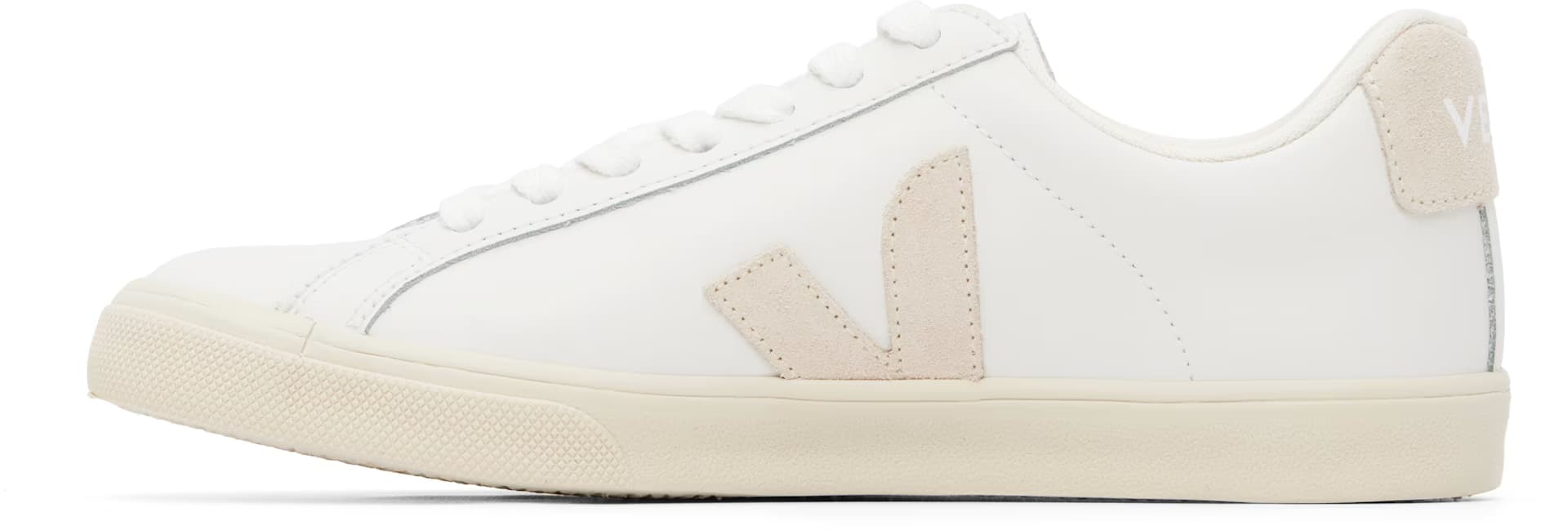 White & Beige Esplar Leather Sneakers 3