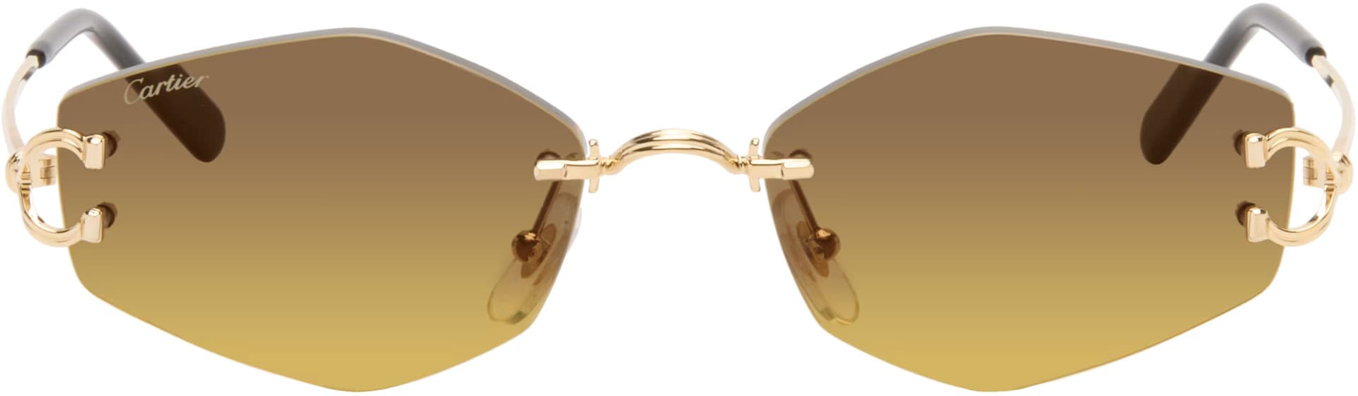 Gold Classic C Motif Sunglasses by Cartier