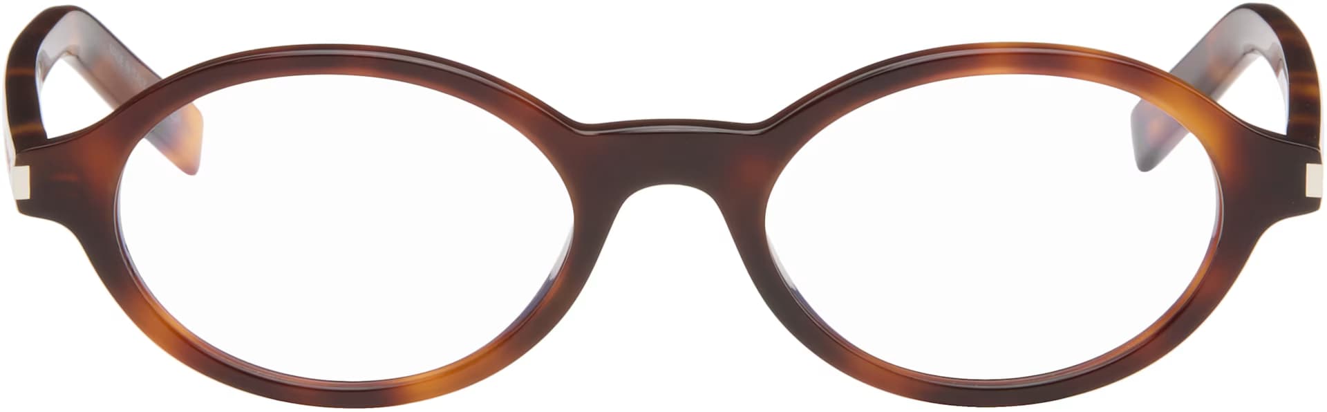 Brown SL 751 Jeanne Round Oval Glasses by Saint Laurent