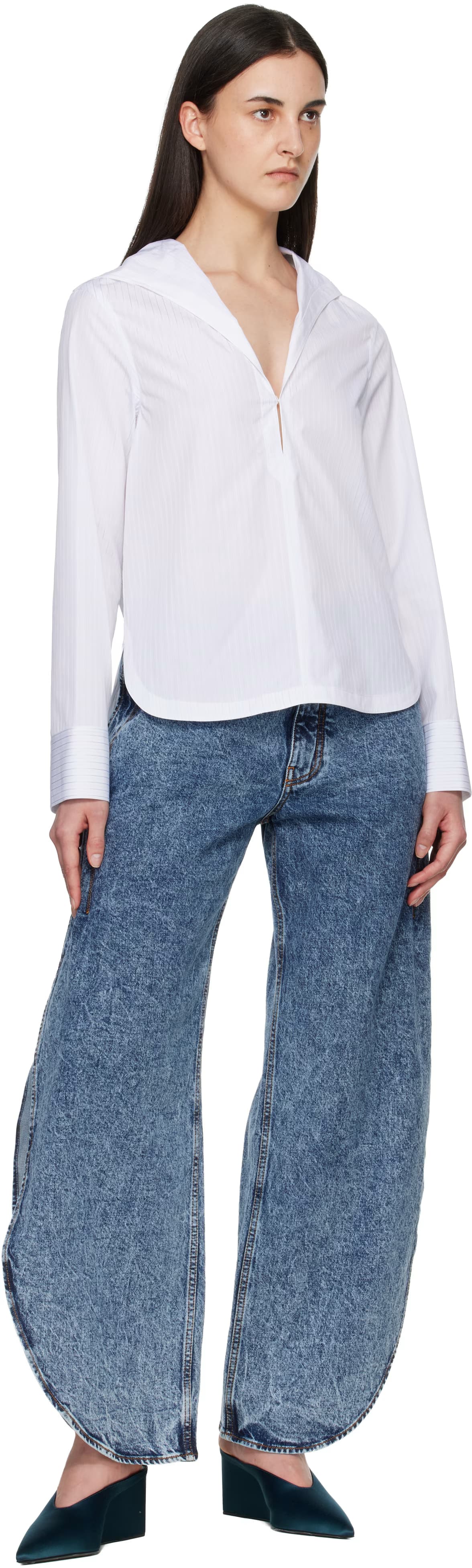 White Hooded Poplin Shirt 5