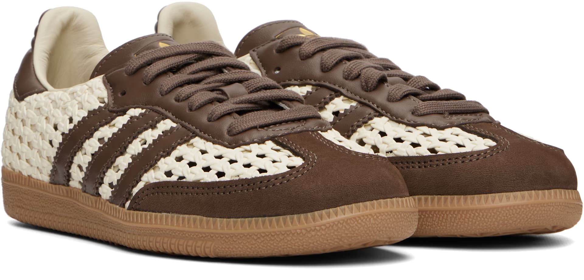 Off-White & Brown Samba OG Sneakers 4