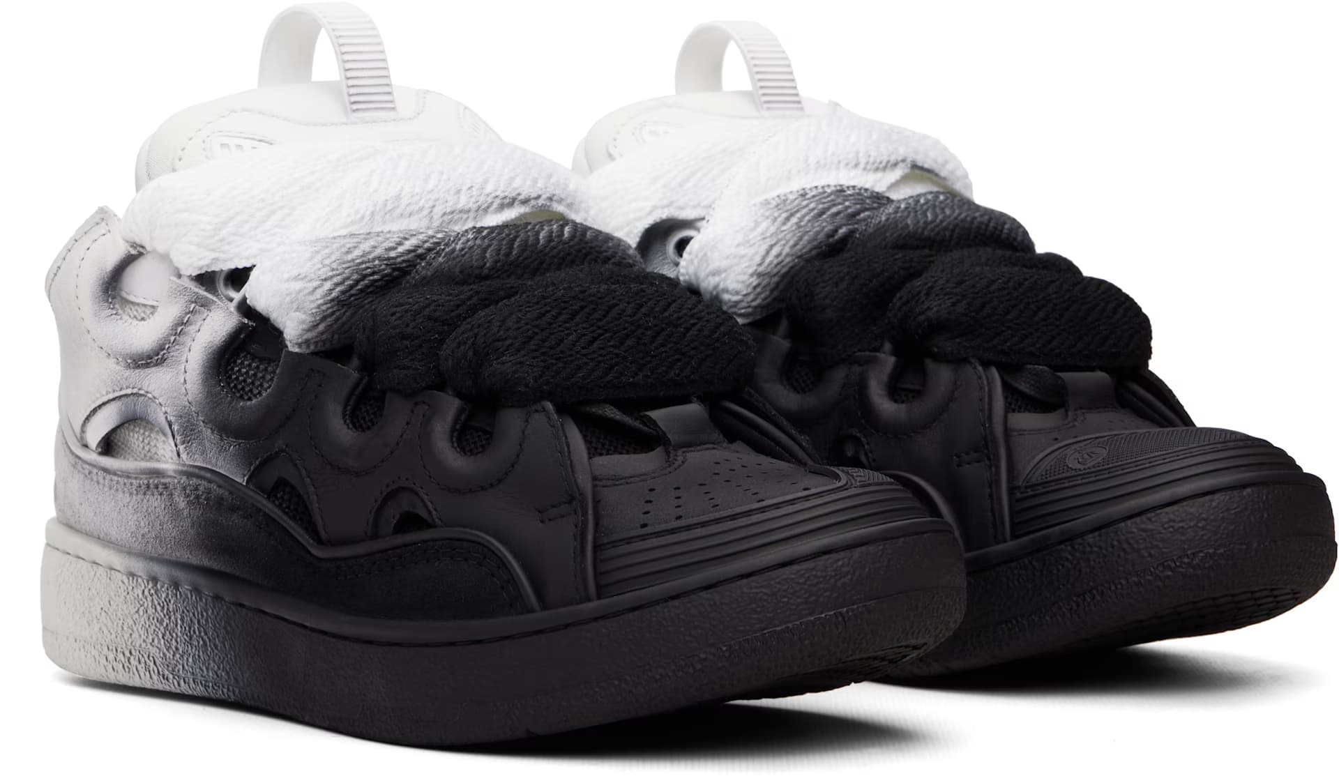 Black & White Curb Spray Sneakers 4
