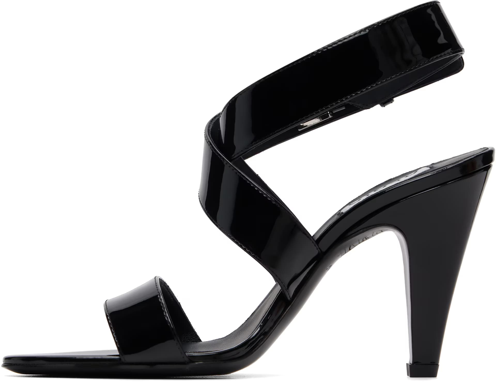 Black Cone Heeled Sandals 3