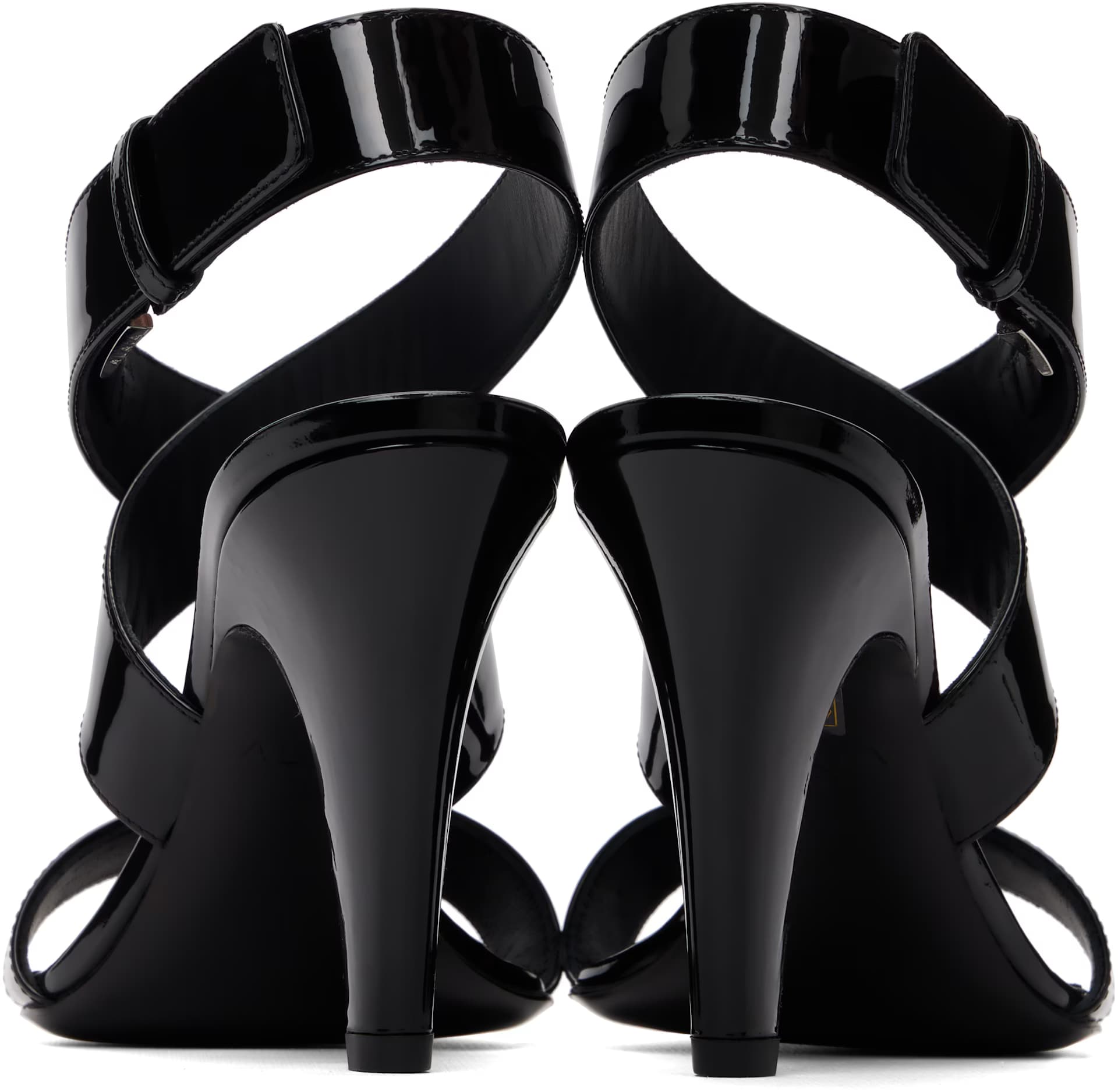 Black Cone Heeled Sandals 2