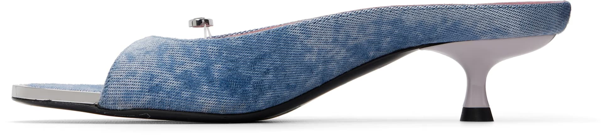 Blue D-Diam's-Low Denim Mule Heels 3