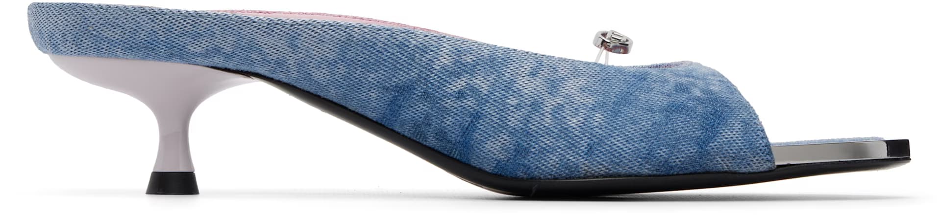 Blue D-Diam's-Low Denim Mule Heels by Diesel