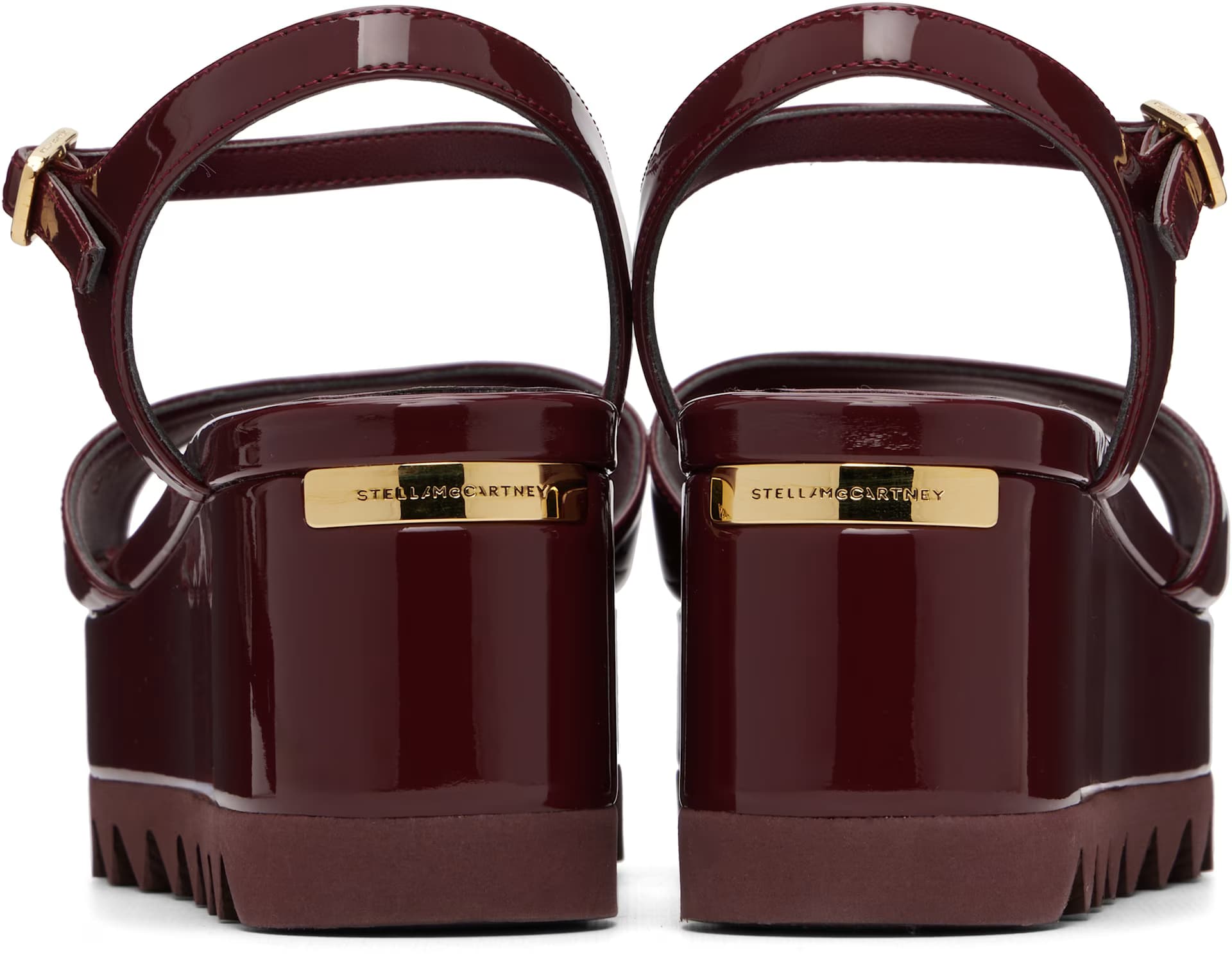 Burgundy Elyse Patent Platform Sandals 2