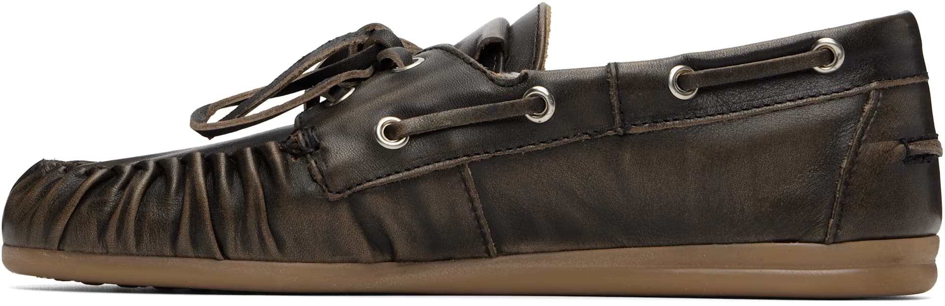 Brown Rowan Vintage Effect Leather Boat Shoes 3