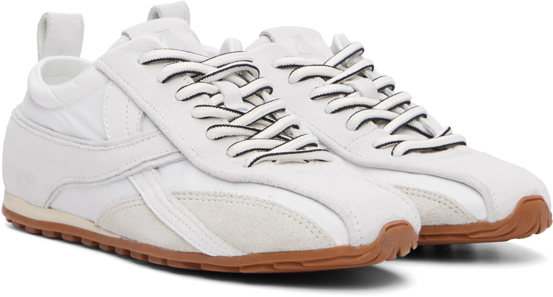 White Tb.304 Nylon Leather Sneakers 4