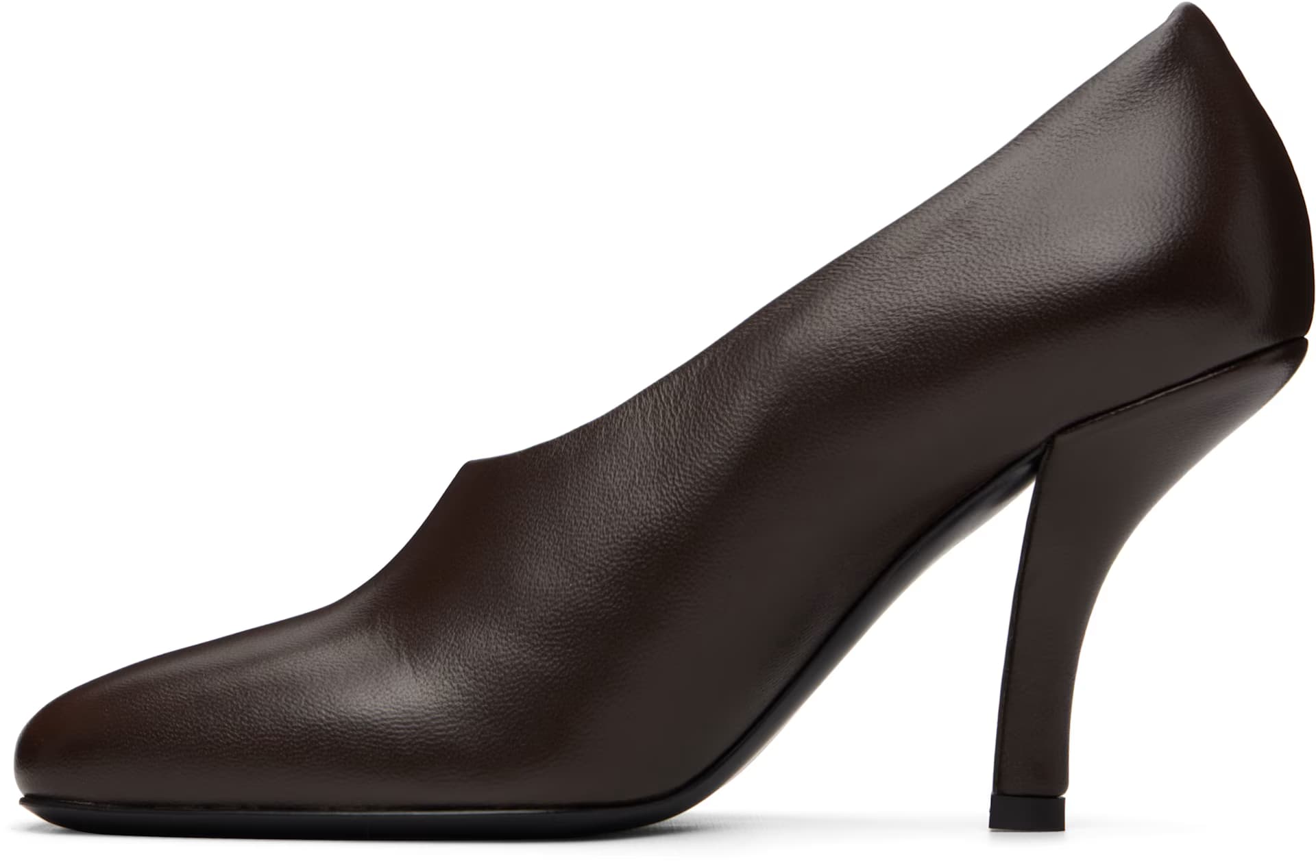 Brown Contour Nappa Heels 3