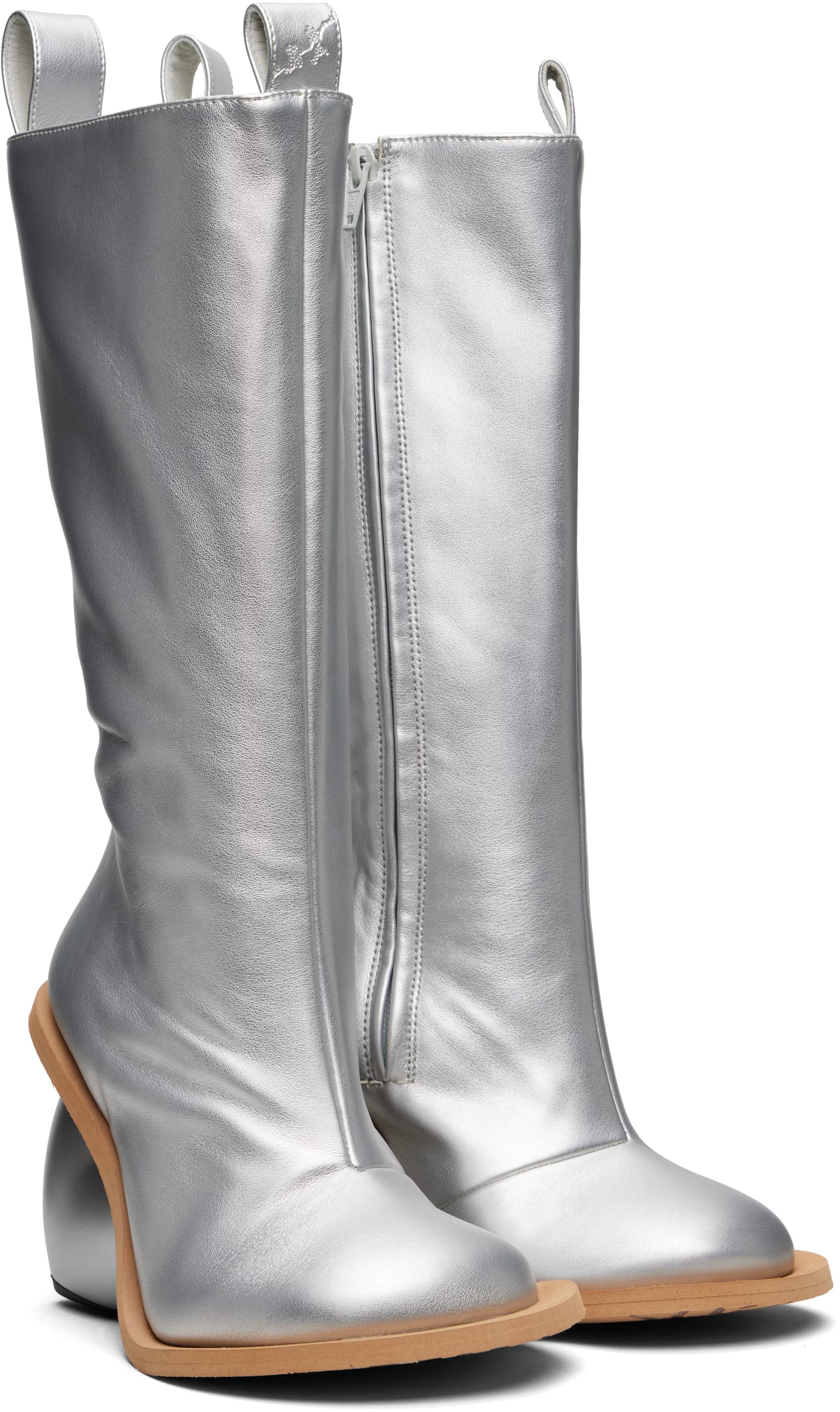 SSENSE Exclusive Silver Love Tall Boots 4