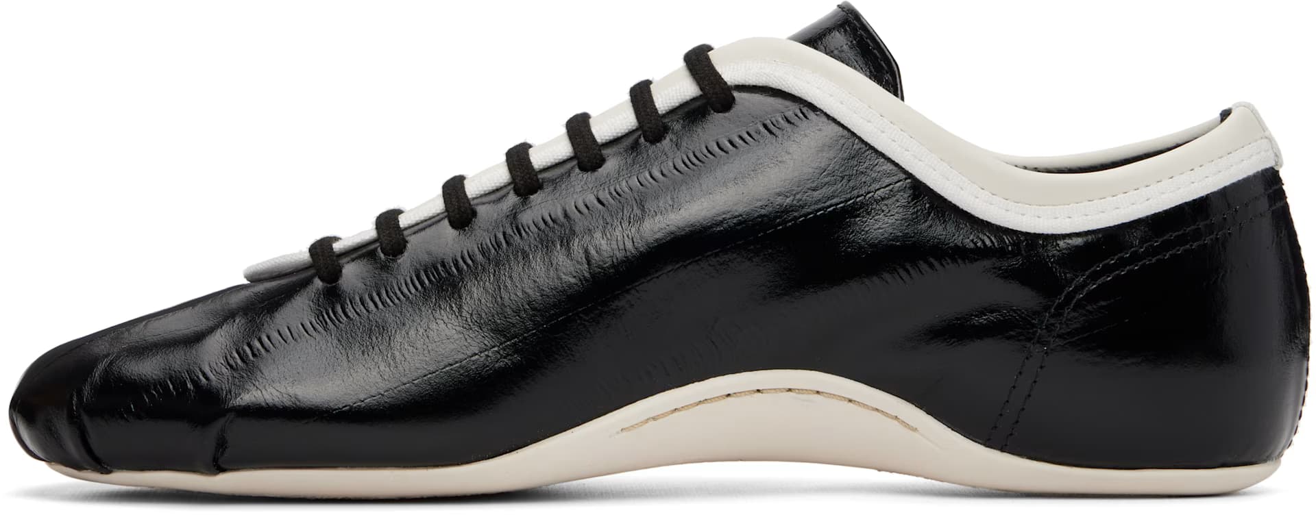 Black Leather Ballerina Sneakers 3