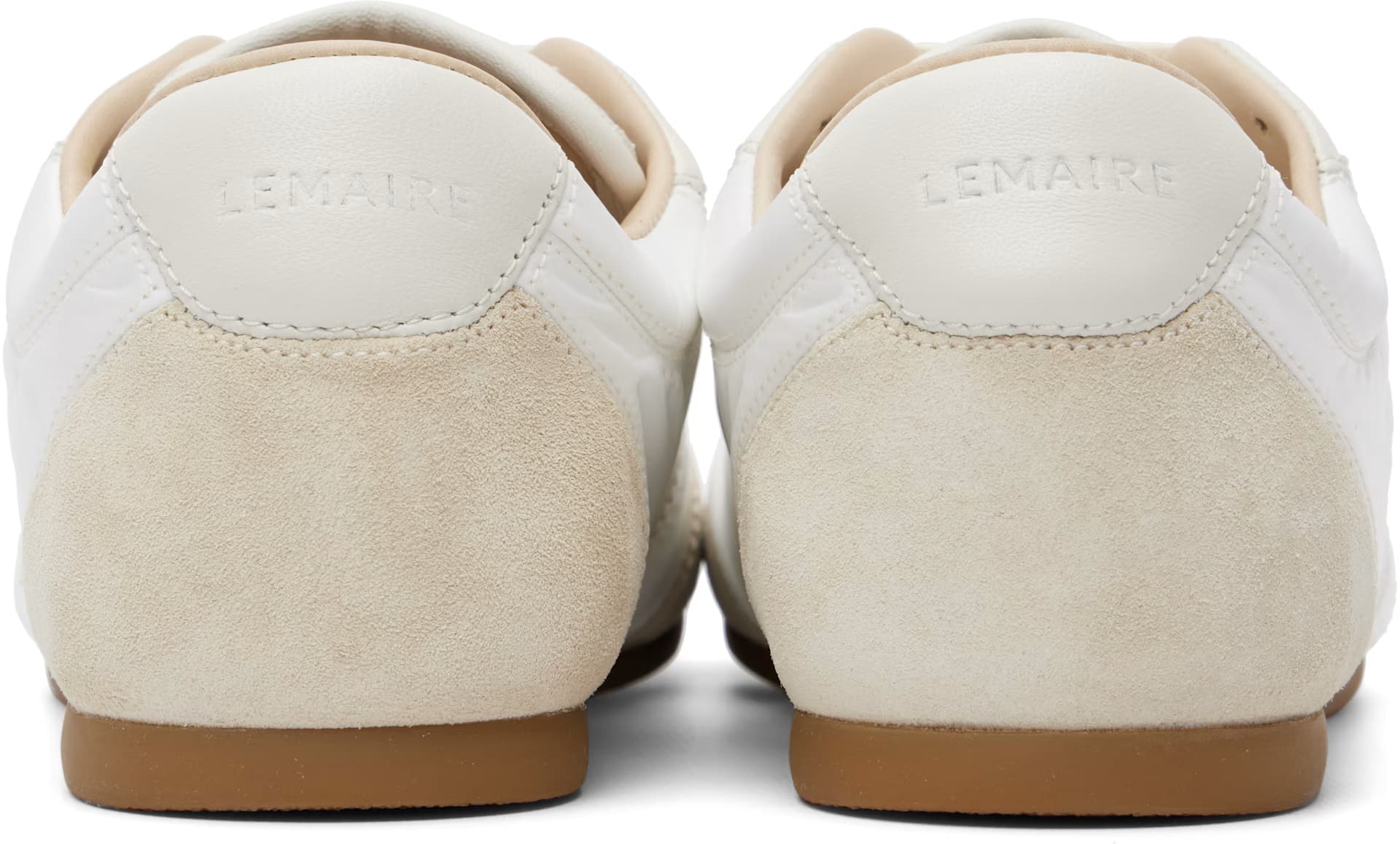 White & Beige Soft Runner Sneakers 2