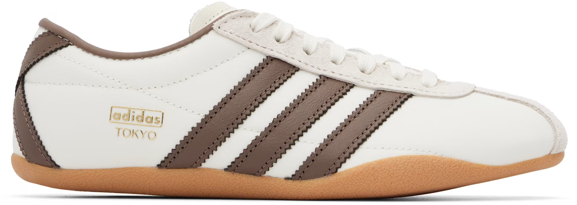 White & Brown Tokyo Sneakers by Adidas