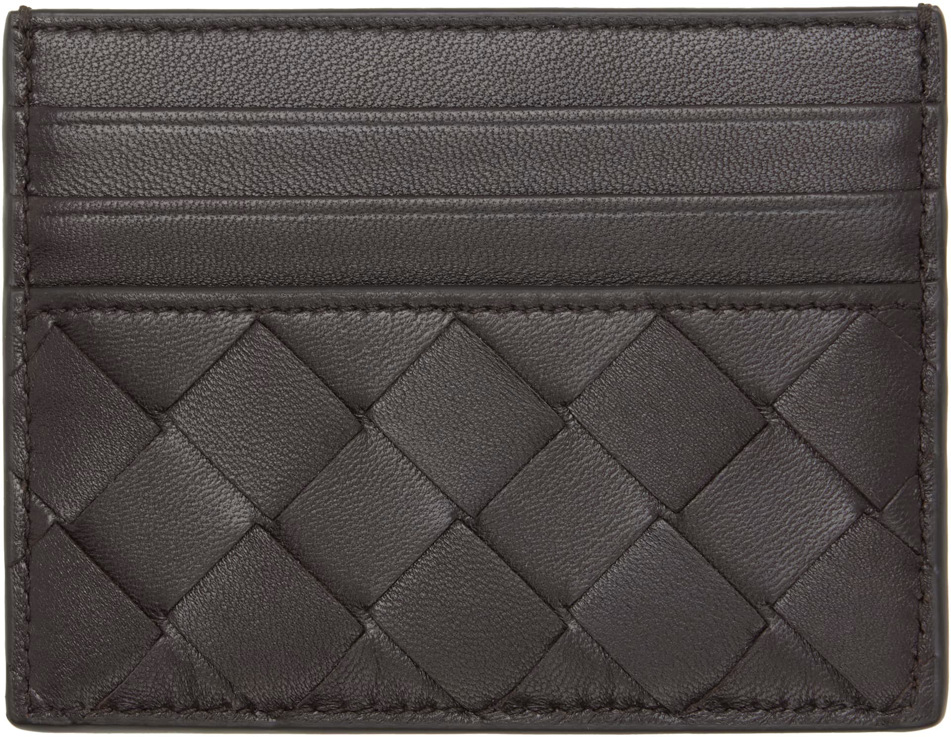 Brown Intrecciato Credit Card Holder 2