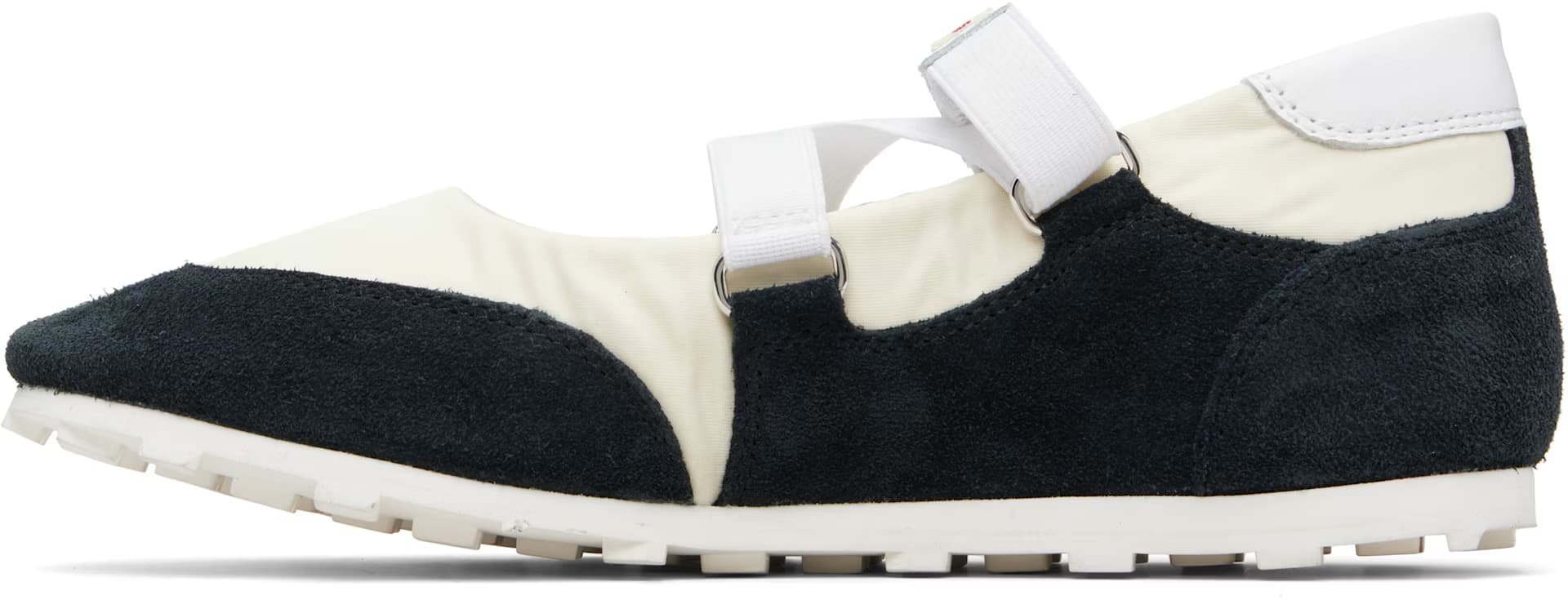 Off-White & Black Mary Jane Velcro Sneakers 3