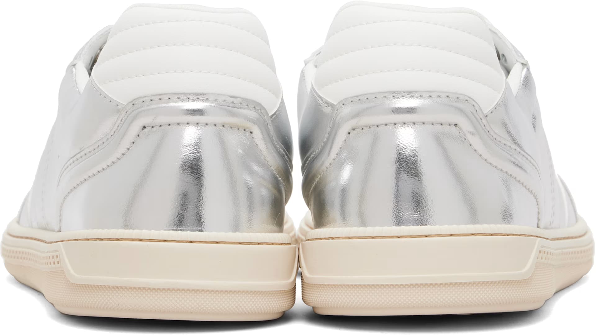Silver Greca Court Metallic Sneakers 2