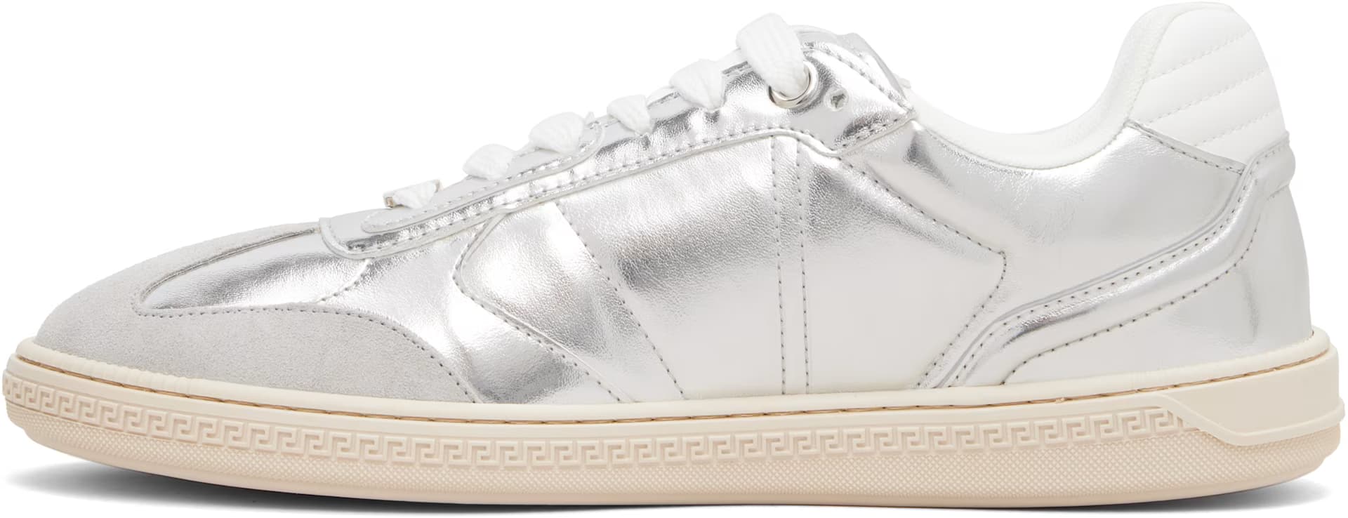 Silver Greca Court Metallic Sneakers 3
