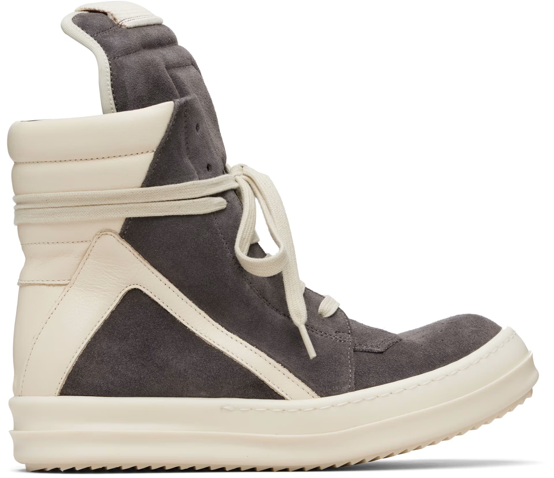 Gray Temple Geobasket Sneakers by Rick Owens