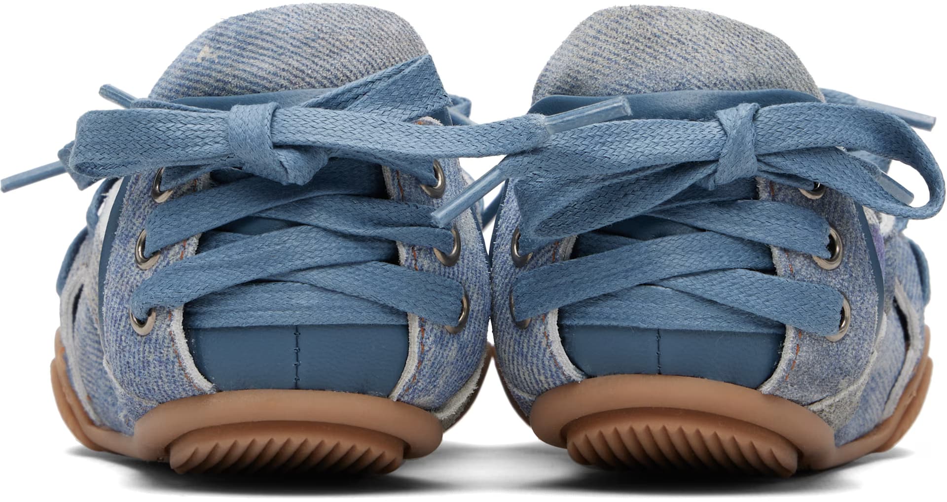 Blue Lace-up Leather Sneakers 2