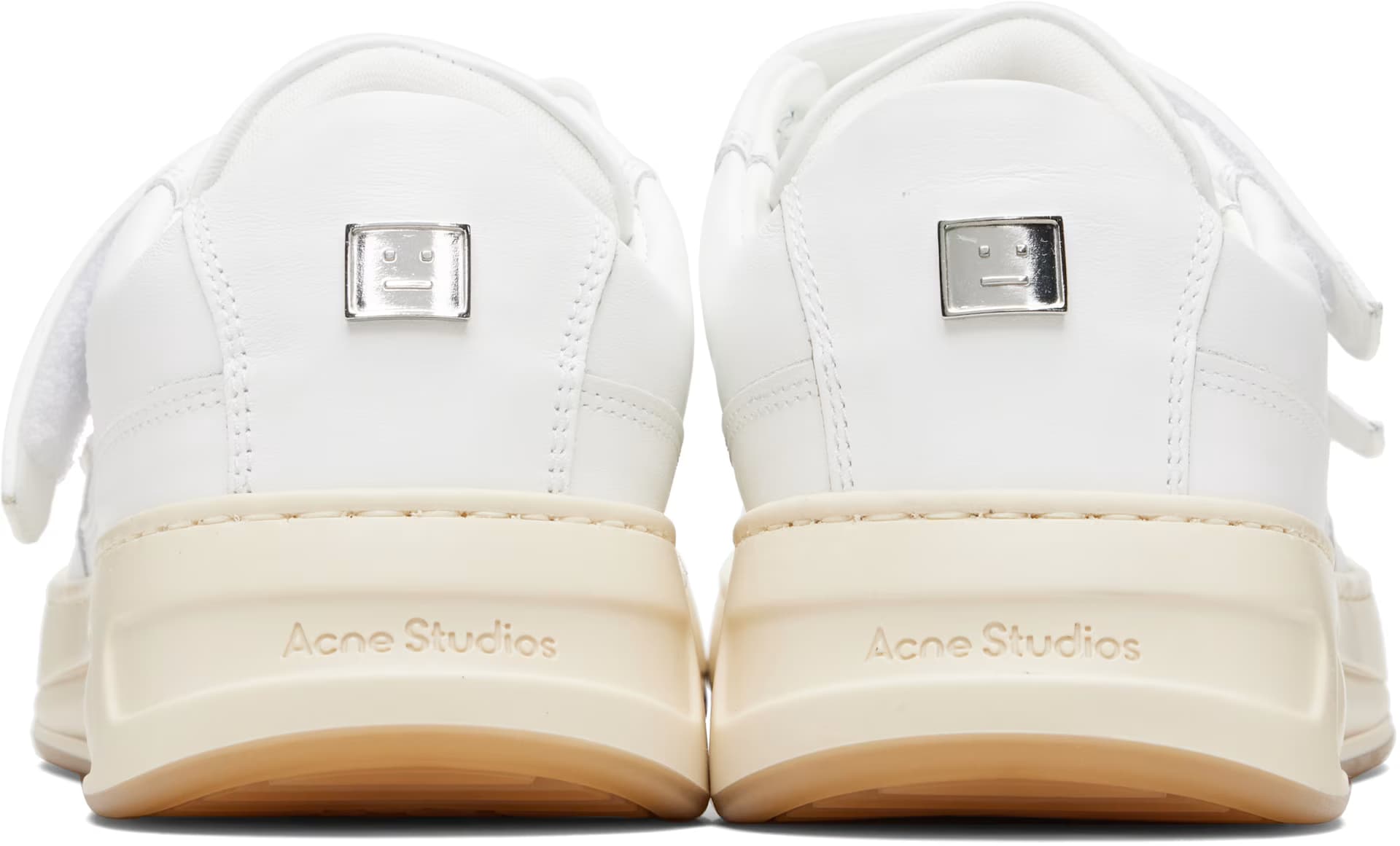 White Velcro Strap Sneakers 2